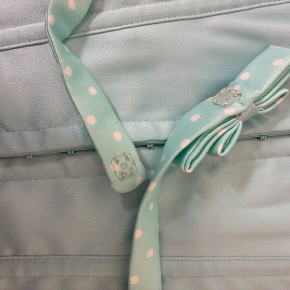 VTG Charlotte Russe Y2K Corset Top Baby Blue Polka Dot Trim Sz Medium - Picture 4 of 6